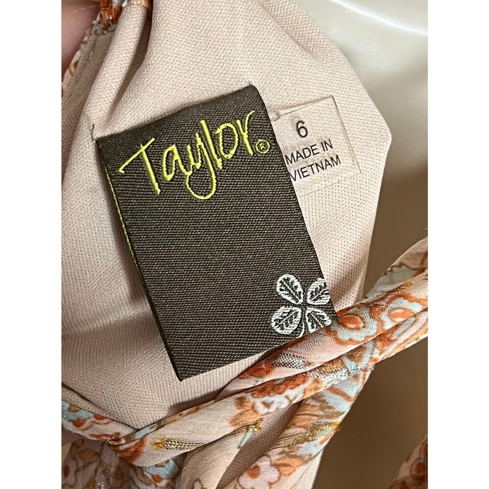 Taylor Rose Beige Floral High Neck Maxi Dress 6 NWT - Picture 9 of 9